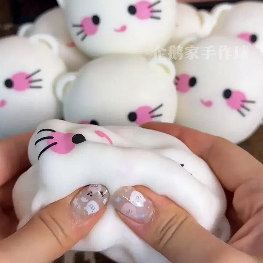 [BUNJANG] Handmade White Cat "Crunchy Slangi" Squishy / (당일발송) 하얀 고양이 크런치 슬랑이 수제 말랑이 묵쫀 얼빡냥이