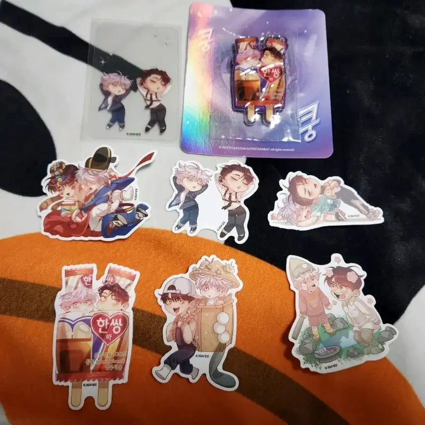 [BUNJANG] Jogaesonyon Mallang Keychain Set &amp; Stickers (Opened) / 조개소년 말랑 키링 세트 스티커 개봉