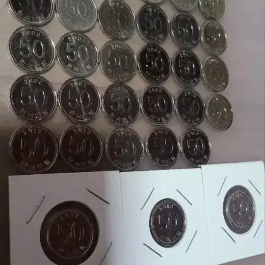 [BUNJANG] 1972-2020 50 Won Coin Set (Uncirculated 2017-2020) / 동전 사용제50원 줄세우기