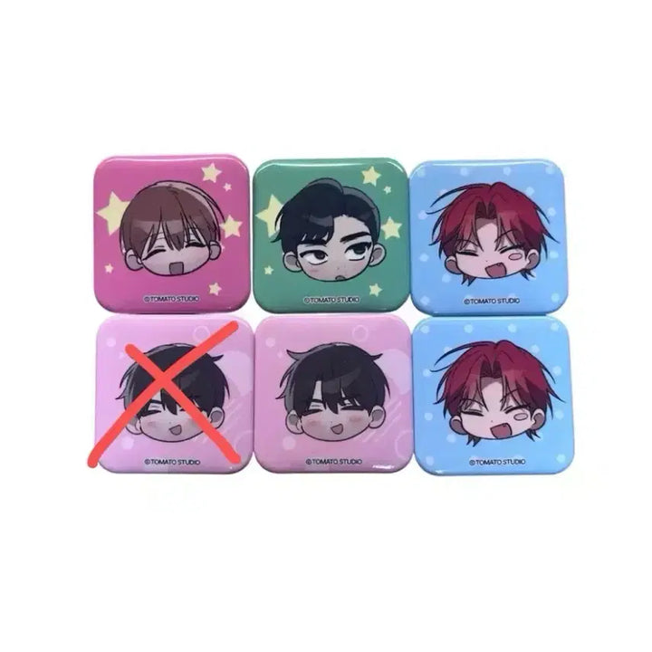 [BUNJANG] Mangasal Pop-up Jung Dajun, Sung Jiwon, Kang Ichae, Kim Sung Hyun Square Can Badge Set / 망아살 팝업 정다준 성지원 강이채 김성현 정사각 캔뱃지 양도