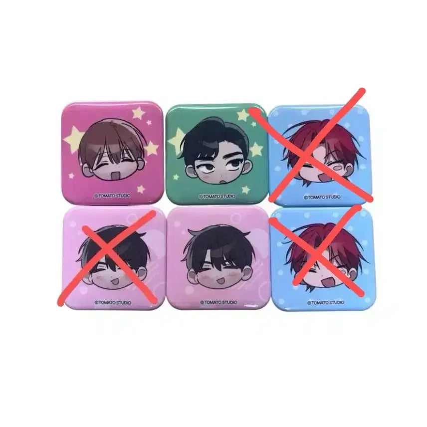 [BUNJANG] Mangasal Pop-up Jung Dajun, Sung Jiwon, Kang Ichae, Kim Sung Hyun Square Can Badge Set / 망아살 팝업 정다준 성지원 강이채 김성현 정사각 캔뱃지 양도