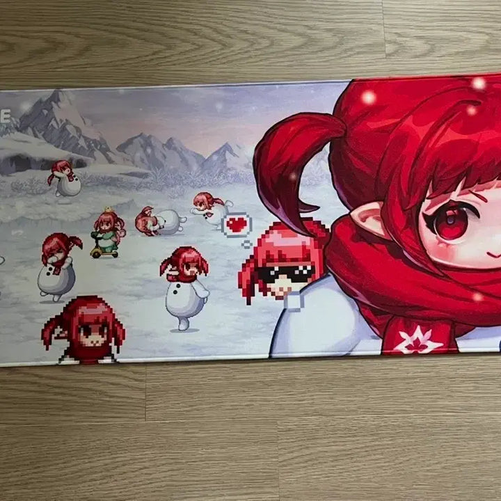 [BUNJANG] Dungeon Fighter Online Snow Mage Figure &amp; Desk Mat Bundle / 던파 스노우메이지 피규어 장패드 일괄정리