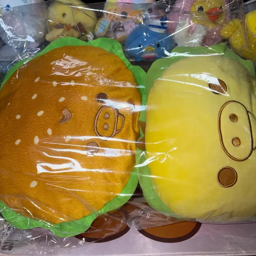 [BUNJANG] San-X Kiiroitori Hamburger Cushion Bundle Set / (일괄) 고전 산엑스 키이로이토리 햄버거 키이 쿠션