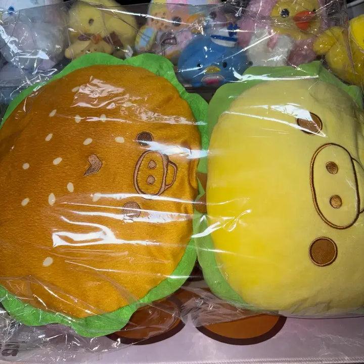 [BUNJANG] San-X Kiiroitori Hamburger Cushion Bundle Set / (일괄) 고전 산엑스 키이로이토리 햄버거 키이 쿠션
