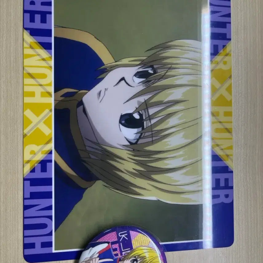 [BUNJANG] Hunter x Hunter Kurapika Can Badge &amp; Pad File Set / 헌터X헌터 크라피카 캔뱃지&amp;크라피카 패드파일