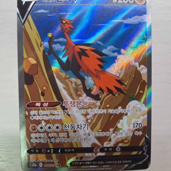 [BUNJANG] Galar Zapdos V SR Special Illustration Card / 포켓몬카드 가라르 썬더 V SR 특일