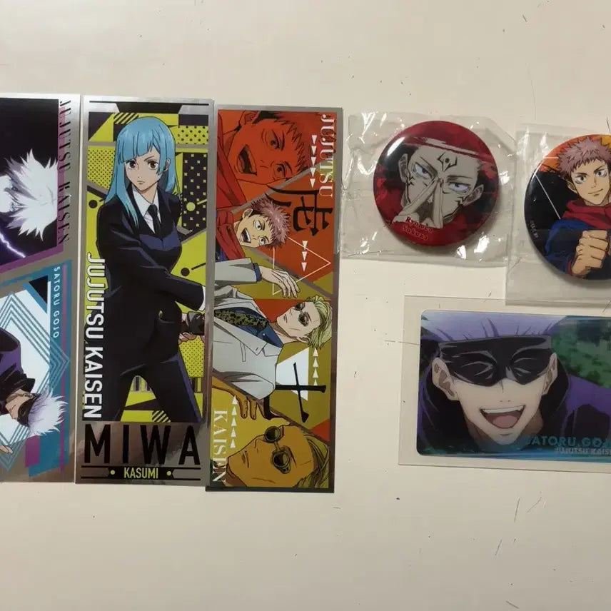 [BUNJANG] Jujutsu Kaisen Bundle Set Merchandise / (일괄) 주술회전 굿즈모음. 토게아크릴, 롱스티커, 클리어카드, 쿠기사키뱃지