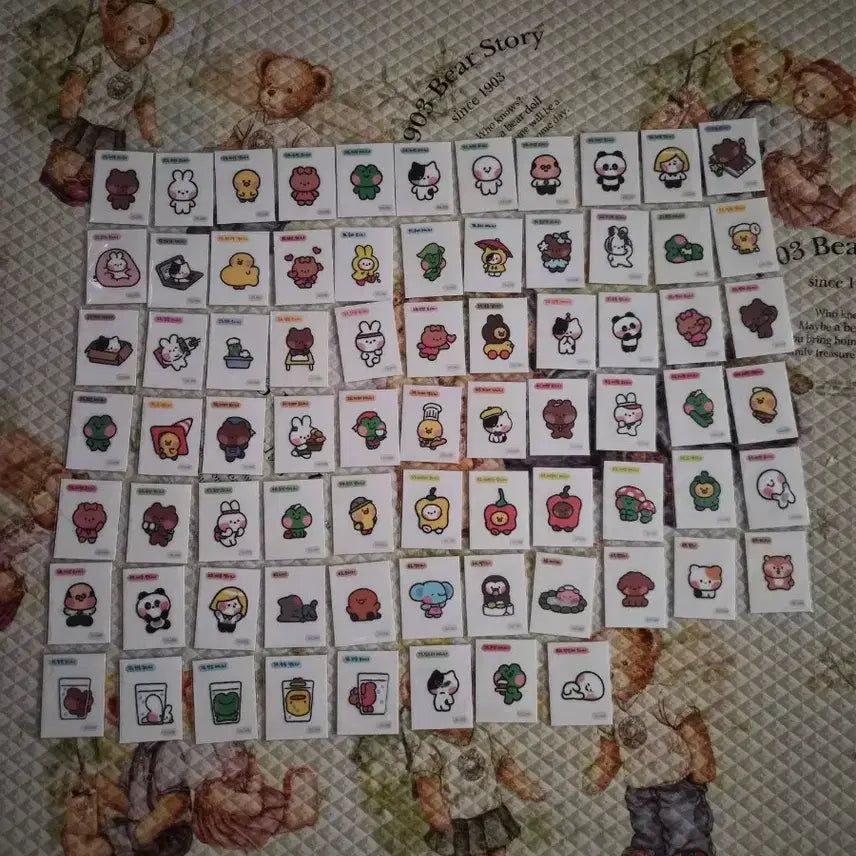 [BUNJANG] Line Friends Mini Friends Sticker Collection (74 of 80 Types) Bundle Set / 라인프렌즈 미니니 띠부씰  80종중 74종 일괄판매합니다