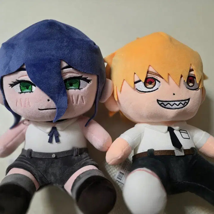 [BUNJANG] Chainsaw Man - Reg &amp; Denji Medium Plush Set / 일괄) 체인소맨 레제&amp;덴지 중형 봉제인형