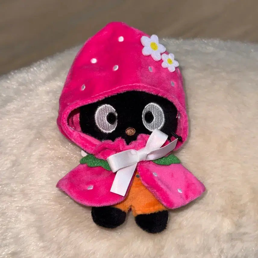 [BUNJANG] Okigae Pancho Fruits 10cm Strawberry Doll Clothes / 오키가에 판쵸 후르츠 10cm 딸기 인형 옷 핑크/ 가챠 고전문구 일본 완구 쿠지 뽑기 10인형옷 딸기위시돌