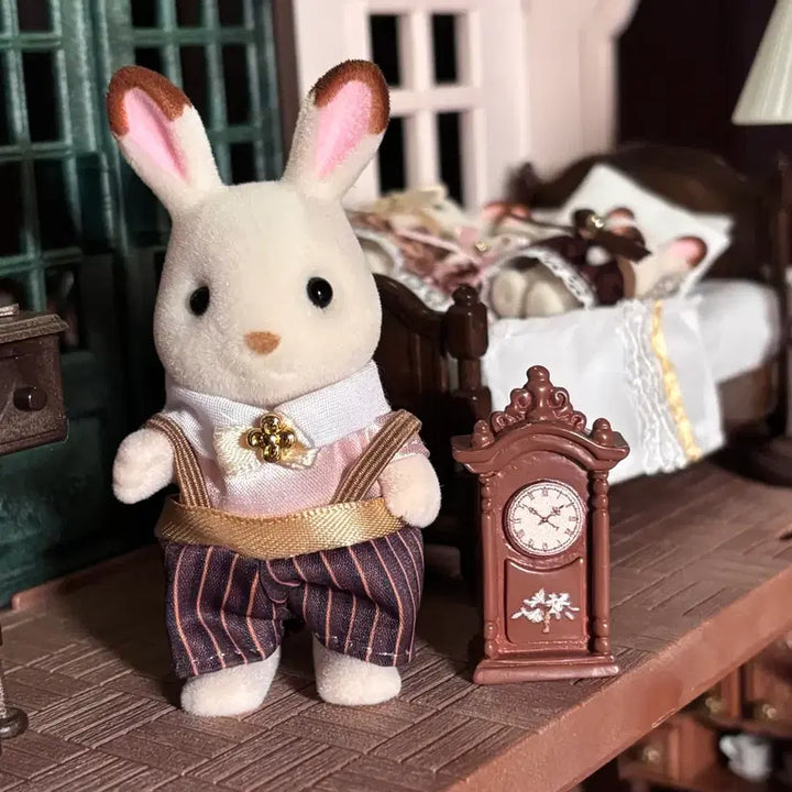 [BUNJANG] Antique Brown Table Clock for Dollhouse / 인형의 집 소품 갈색 엔틱 탁상 시계