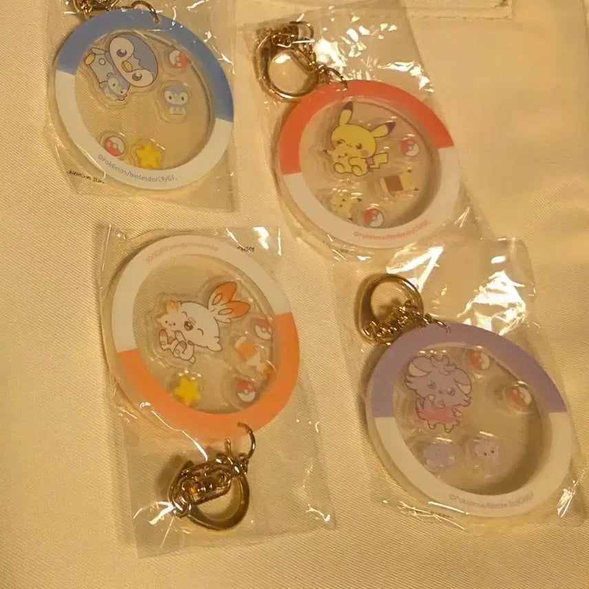 [BUNJANG] Pokemon Shaker Acrylic Keychain Bundle Set / 포켓몬 흔들흔들 아크릴 쉐이커 키링 4개 일괄