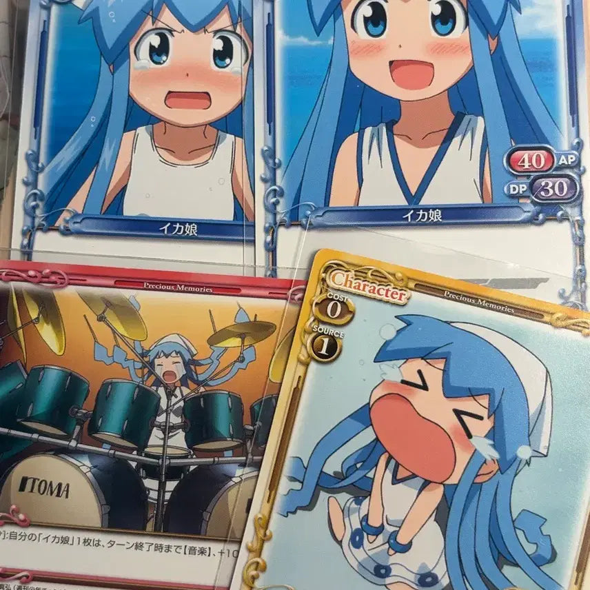 [BUNJANG] Squid Girl Precious Memories Card Set - Japanese Vintage / 침략!오징어소녀 고전 미소녀 프레셔스메모리즈 포토카드 이카무스메 슈발츠사이즈 지류굿즈 정품공식굿즈 일본빈티지 4장세트 일괄 캐릭터