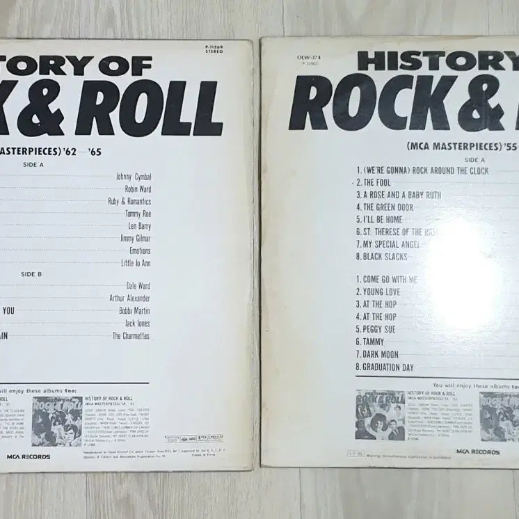 [BUNJANG] History of Rock &amp; Roll LP 1955-1957 / 1962-1965 (2x LP Set) / History of Rock &amp; Roll LP 55-57 / 62-65 LP음반 2장