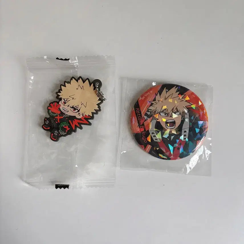 [BUNJANG] Bakugo Hologram Can Badge &amp; Keyring Set (Sealed) / (미개봉) 바쿠고 캔뱃지&amp;키링