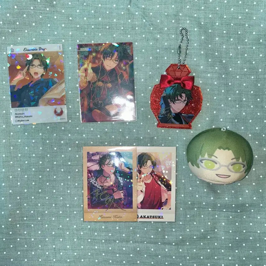 [BUNJANG] Ensemble Stars! Ritsu Akimoto Manju, Pashacle Card, and Keychain Bundle Set / 앙스타/ 홍월 케이토 만쥬, 파샤, 키링 일괄 판매