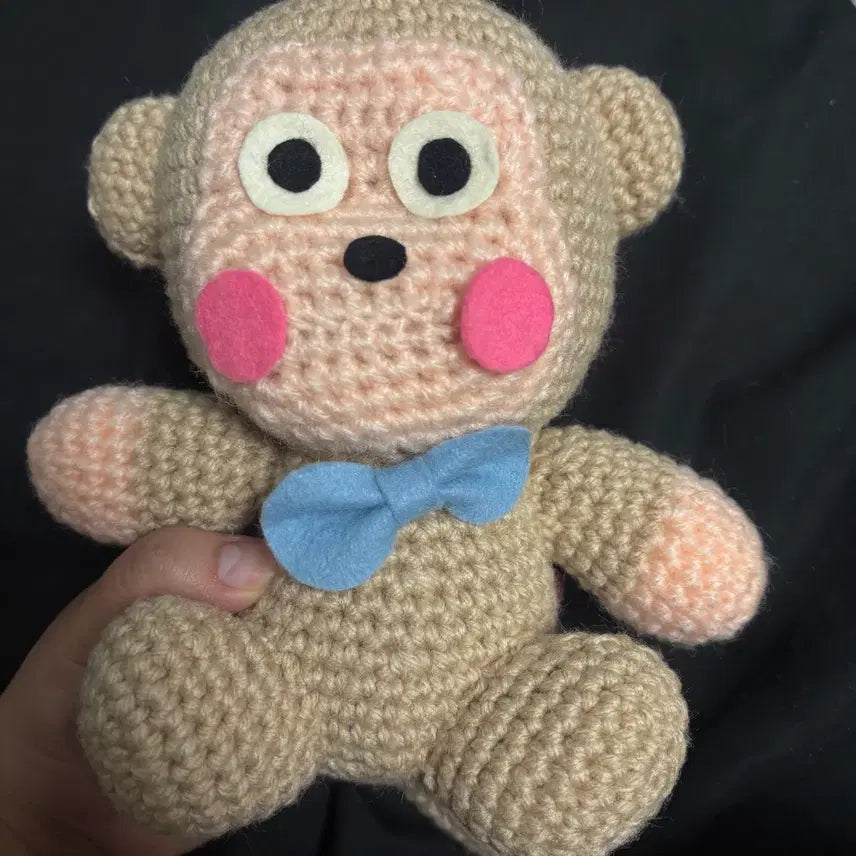 [BUNJANG] Vintage Japanese Sanrio Monkichi Handmade Knitted Monkey Doll / 일본 고전 산리오 몽키치 원숭이 수제 뜨개 핸드메이드인형