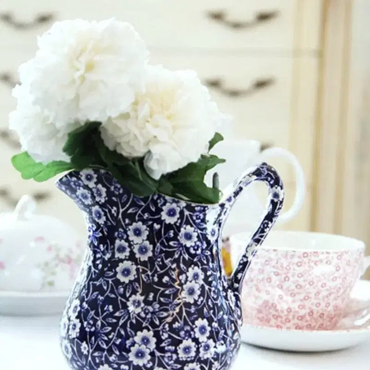 [BUNJANG] Vintage Staffordshire Calico Handled Pitcher Vase / 빈티지 영국 스텐포드셔 칼리코 핸들 피처 베이스
