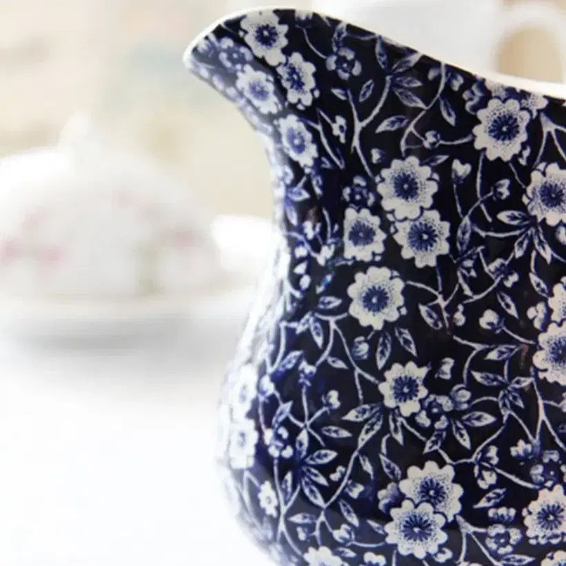 [BUNJANG] Vintage Staffordshire Calico Handled Pitcher Vase / 빈티지 영국 스텐포드셔 칼리코 핸들 피처 베이스