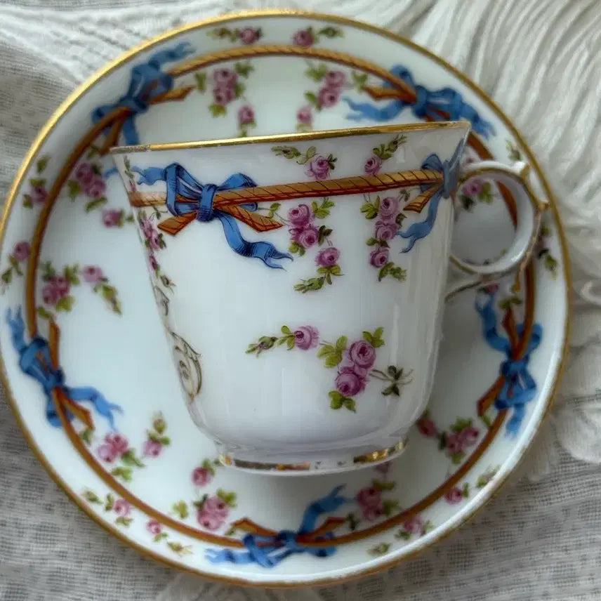 [BUNJANG] Lahoche Palais Royal French Ribbon Demitasse Cup and Saucer Set / 프랑스 리본 데미타세잔