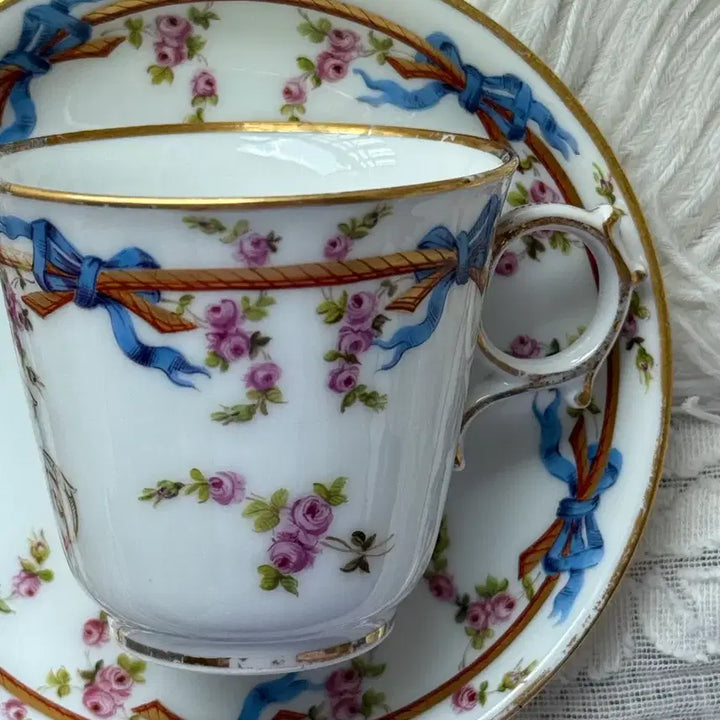 [BUNJANG] Lahoche Palais Royal French Ribbon Demitasse Cup and Saucer Set / 프랑스 리본 데미타세잔