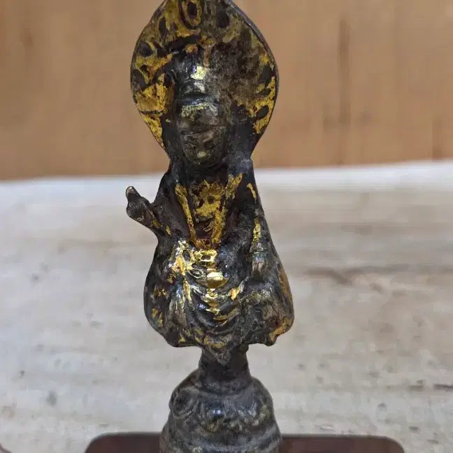 [BUNJANG] Bronze Buddha with Gold Inlay (Ancient) / 오랜세월의 금분 동 호신불