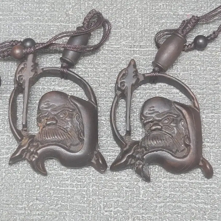 [BUNJANG] Jujube Wood Bodhidharma Amulet Set / 달마대사 대추나무 호신불 2점 일괄
