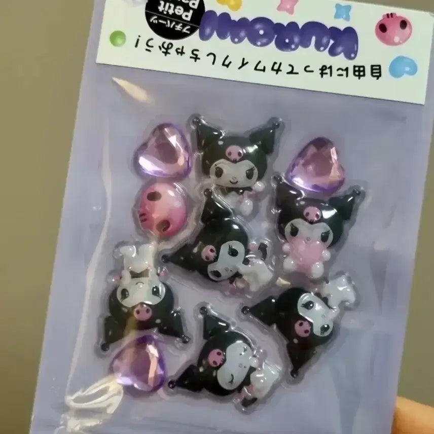 [BUNJANG] Sanrio Bonbon Petit Parts 3D Deco Seal Sticker Kuromi / 산리오 봉봉 쁘띠파츠 조각 입체 데코 씰 스티커 쿠로미