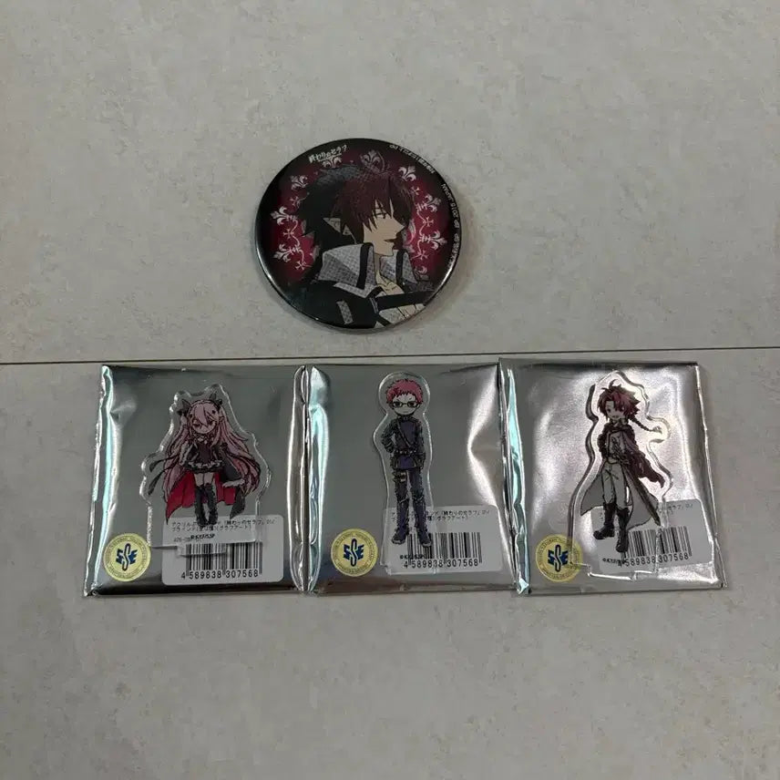 [BUNJANG] Seraph of the End Acrylic Stand &amp; Can Badge Set / 종말의 세라프 아크릴 스탠드 캔뱃지
