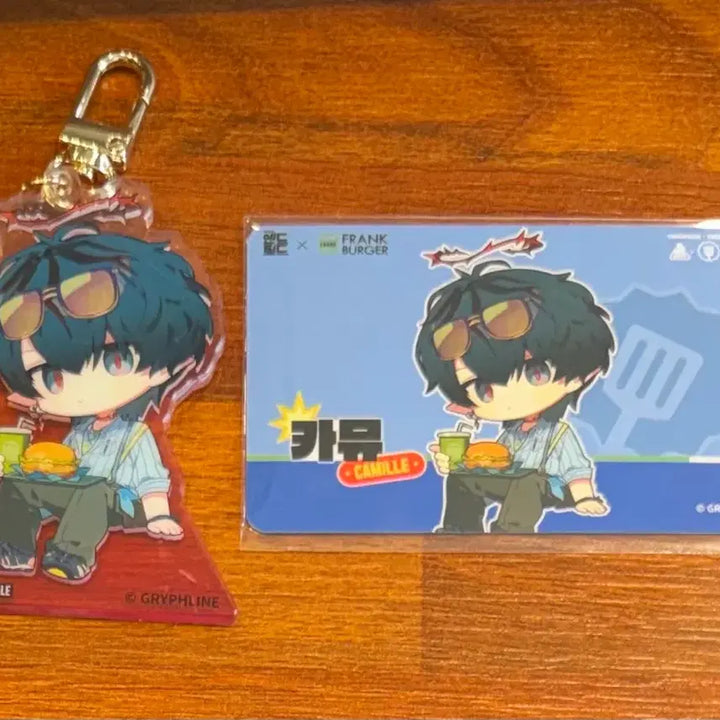 [BUNJANG] Arknights Endfield Campaign Frank Burger Camus Acrylic Keyring &amp; Photocard / 명일방주 엔드필드 프랭크 버거 콜라보 카뮤 아크릴 키링 포토카드