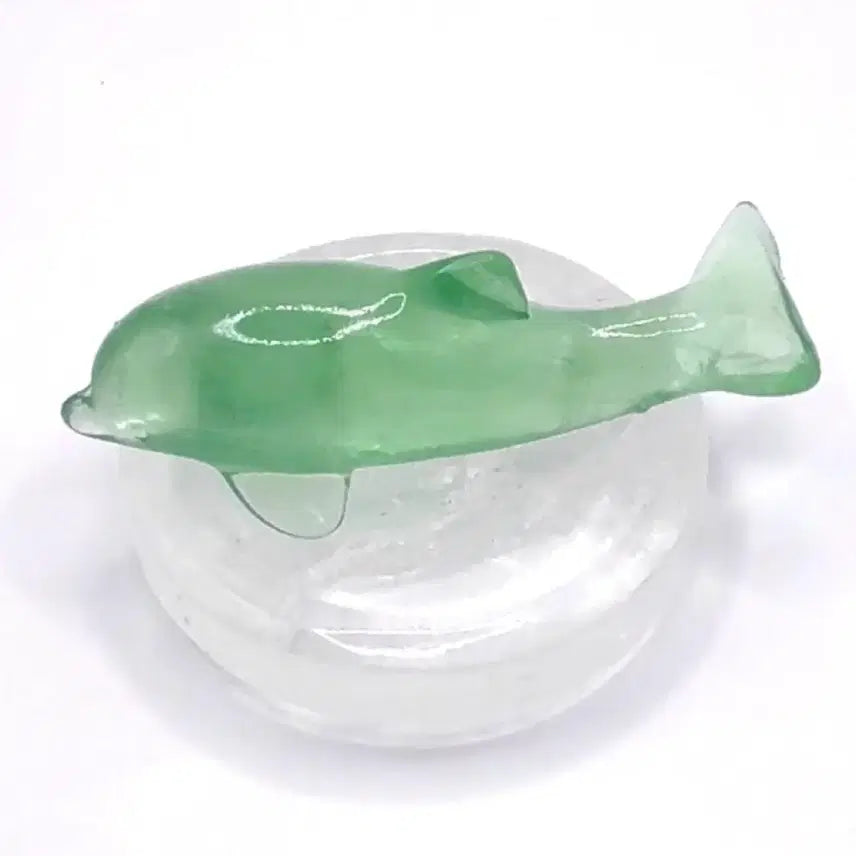 [BUNJANG] Fluorite Dolphin Carving - Forest Green / [천연원석] 플루오라이트 돌고래 카빙| Fluorite