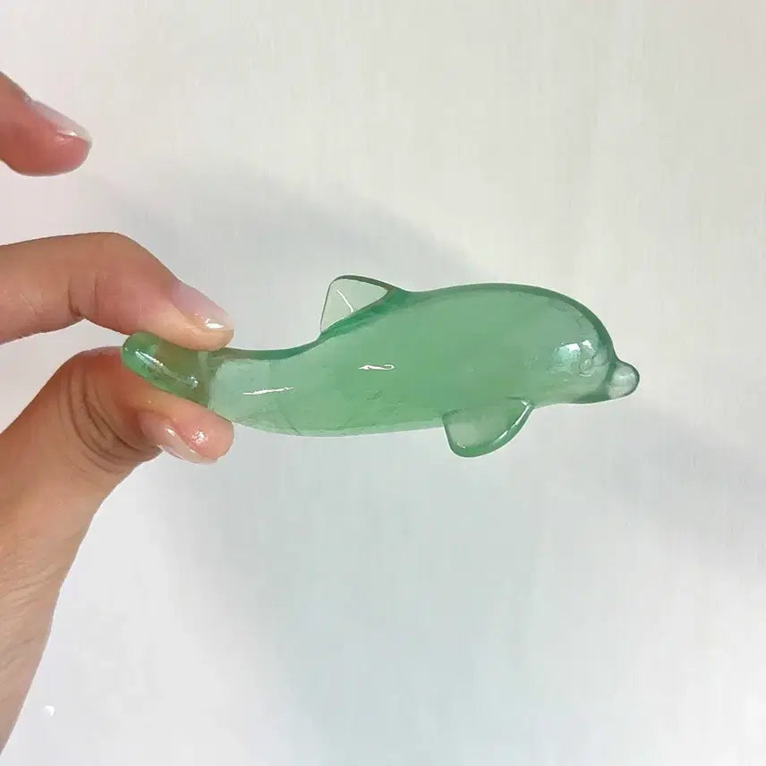 [BUNJANG] Fluorite Dolphin Carving - Forest Green / [천연원석] 플루오라이트 돌고래 카빙| Fluorite