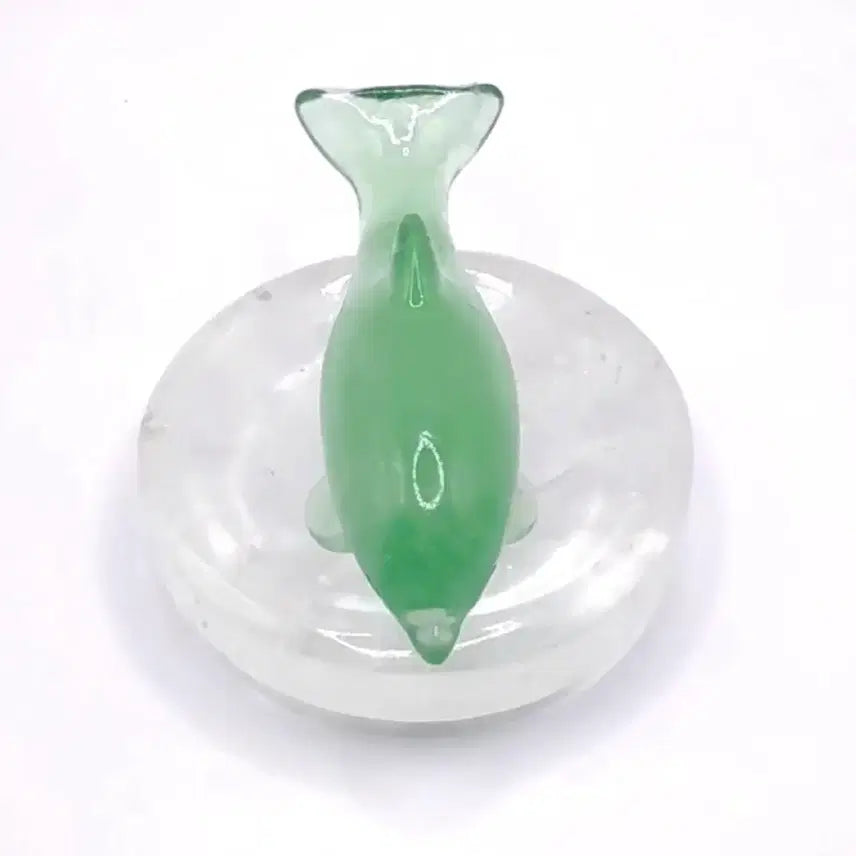 [BUNJANG] Fluorite Dolphin Carving - Forest Green / [천연원석] 플루오라이트 돌고래 카빙| Fluorite