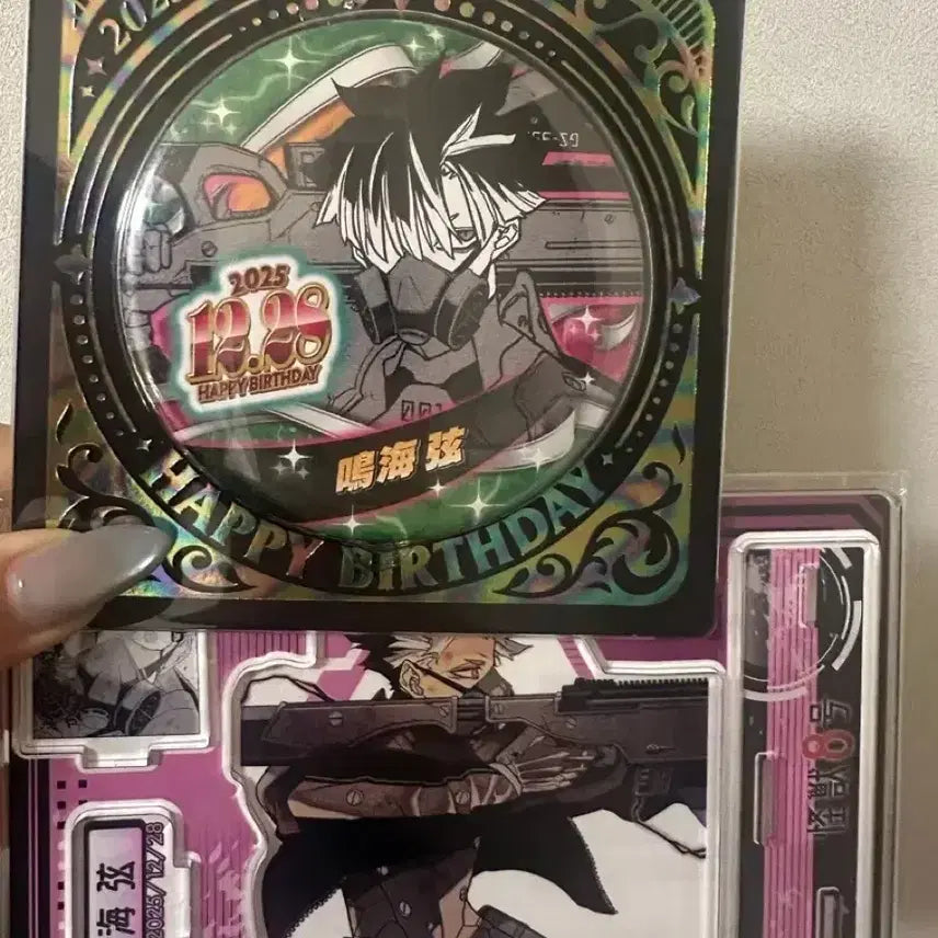 [BUNJANG] Kaiju No. 8 Narumi Gen 2025 Birthday Diorama Acrylic Stand &amp; Can Badge Set (Sealed) / 괴수8호 나루미 겐 2025 생일 디오라마 아크릴 스탠드 캔뱃지 미개봉