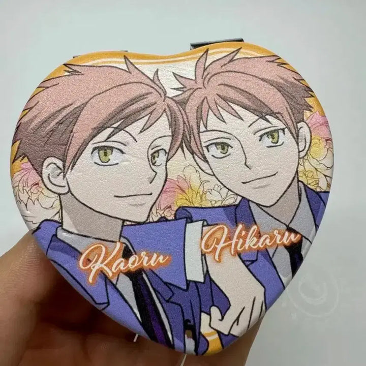 [BUNJANG] Ouran High School Host Club Hikaru Kaoru Double-Sided Heart Compact Mirror / [최종가격]오란고교 호스트부 사교클럽 히카루 카오루 하트 양면 거울 컴팩트 미러