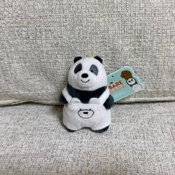 [BUNJANG] Authentic We Bare Bears Panda 8cm Bag Charm Plush Keychain / 정품 위베어베어스 판다 멜빵 가방고리 8cm 키링인형