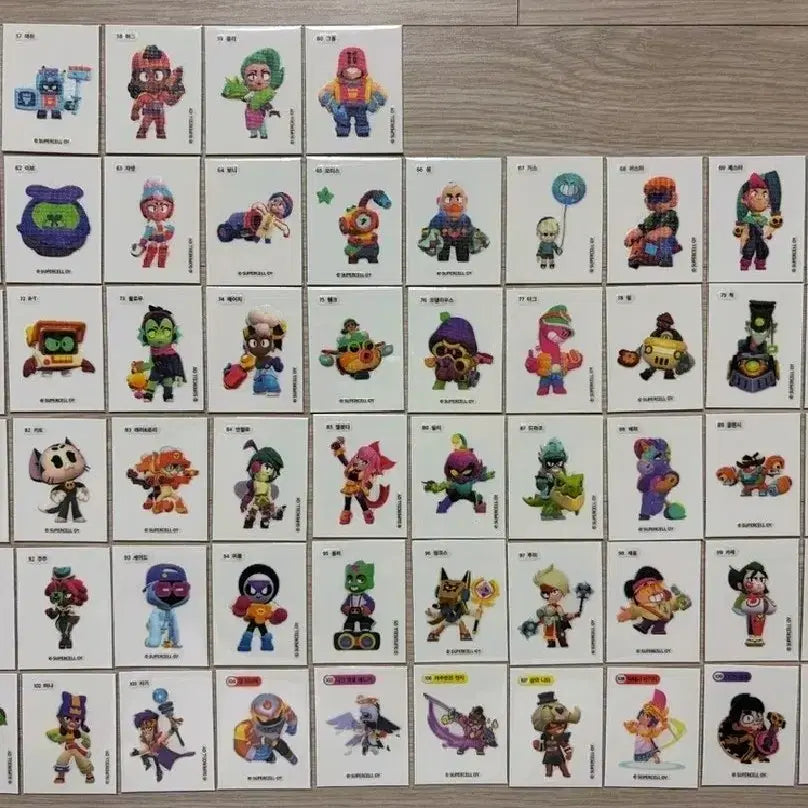 [BUNJANG] Brawl Stars Sticker Collection Set (110 Types) / 브롤스타즈 띠부씰 110종 판매해요