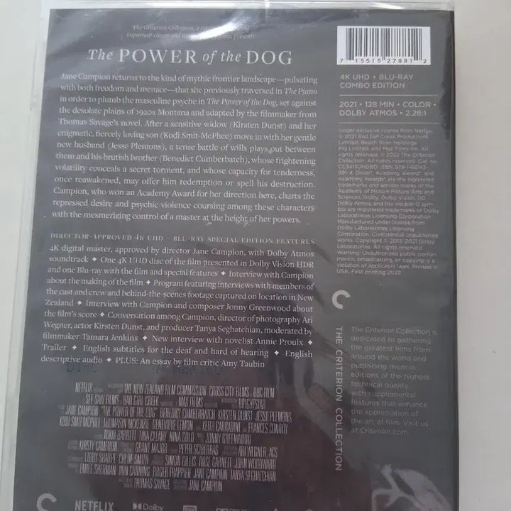[BUNJANG] The Power of the Dog 4K UHD Blu-ray Combo Edition (Sealed) / (미개봉)더 파워 오브 더 도그 4K UHD 블루레이 콤보 에디션