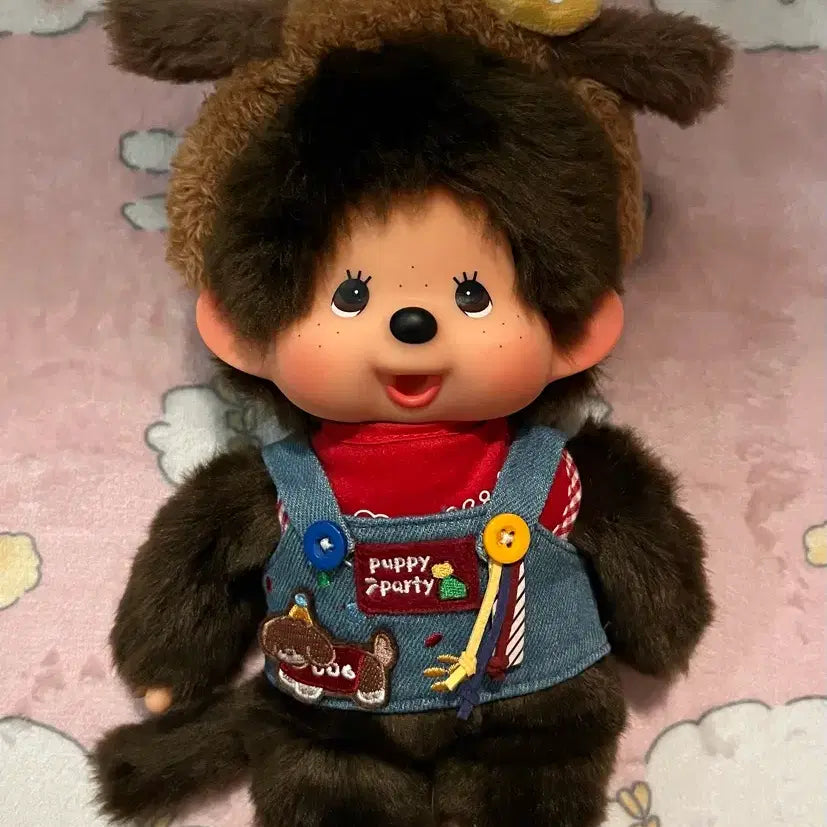[BUNJANG] M Size Monchhichi Doll with Headband, Clothes, and Shoes Set / [마지막가격]M몬치치인형 + 머리띠 + 옷 + 신발 SET