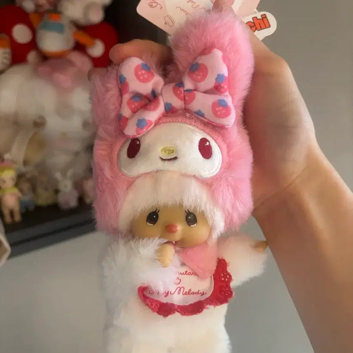 [BUNJANG] My Melody x Monchhichi Collaboration Plush Doll / 마이멜로디x몬치치 콜라보 인형 (최저가)