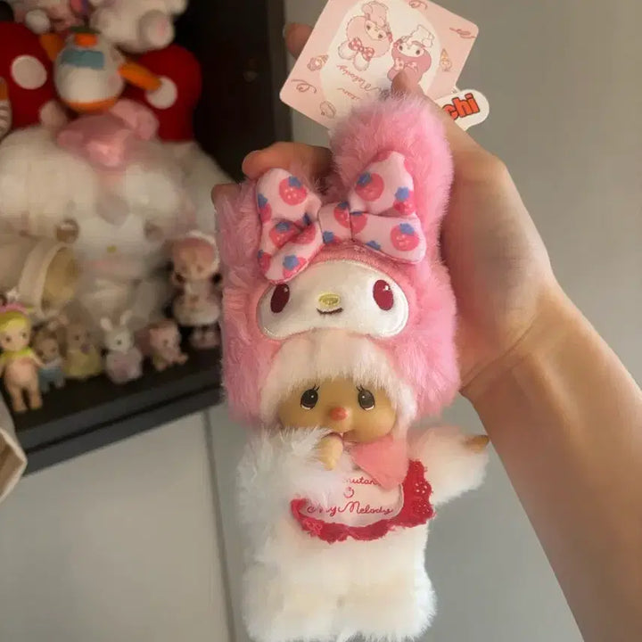 [BUNJANG] My Melody x Monchhichi Collaboration Plush Doll / 마이멜로디x몬치치 콜라보 인형 (최저가)