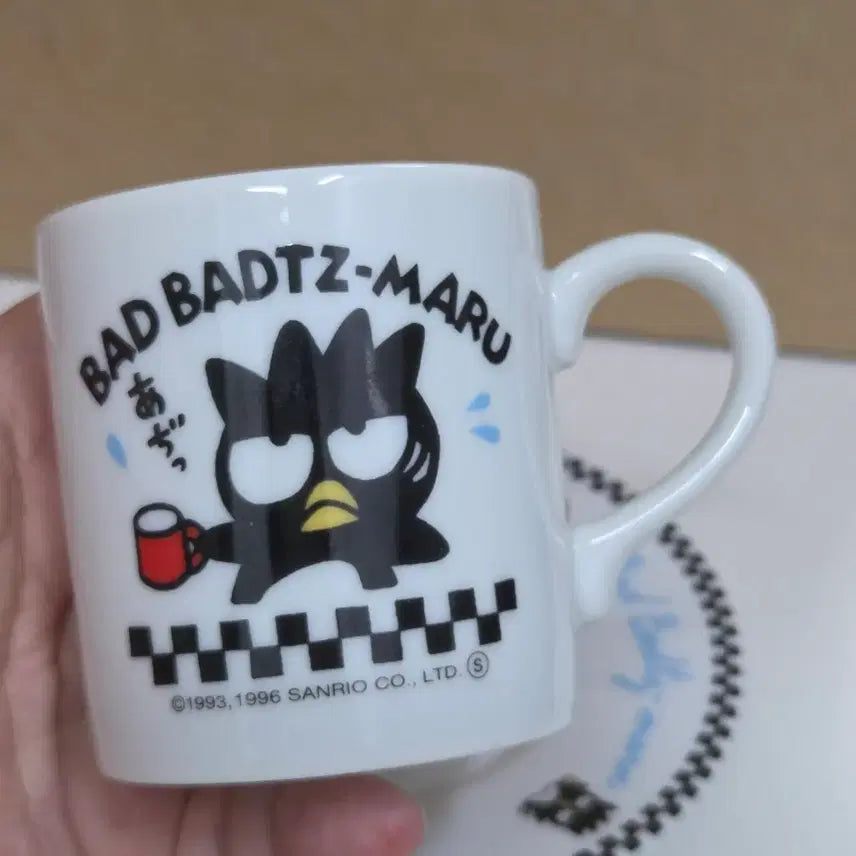 [BUNJANG] Vintage 1996 Badtz-Maru Espresso Cup and Saucer Set / 고전 배드바츠마루 머그컵 에스프레소잔