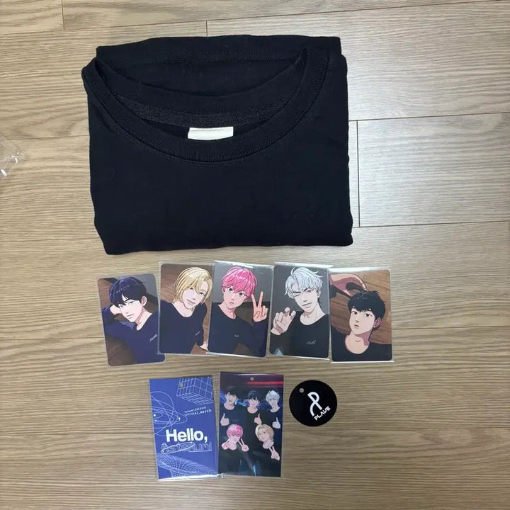 [BUNJANG] PLAVE Fan Concert T-Shirt Black (M) &amp; March Photocard Pack Bundle Set / 플레이브 팬콘티셔츠 블랙(M) &amp; 3월포카팩 일괄 양도