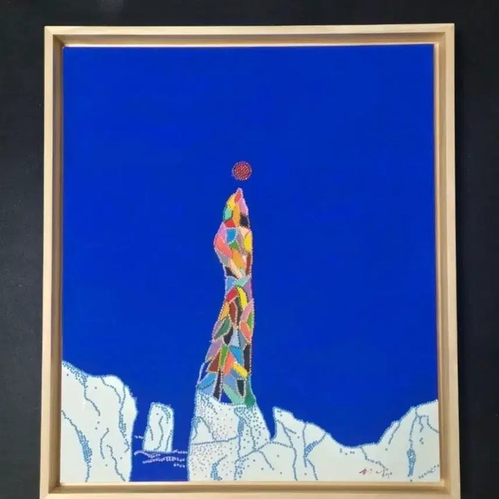 [BUNJANG] Heo Sung-ae "Chotdaebawi Rock (East Sea)" Oil Painting (Size 10) / 허성애-동해 촛대바위(10호)/신작/보증서