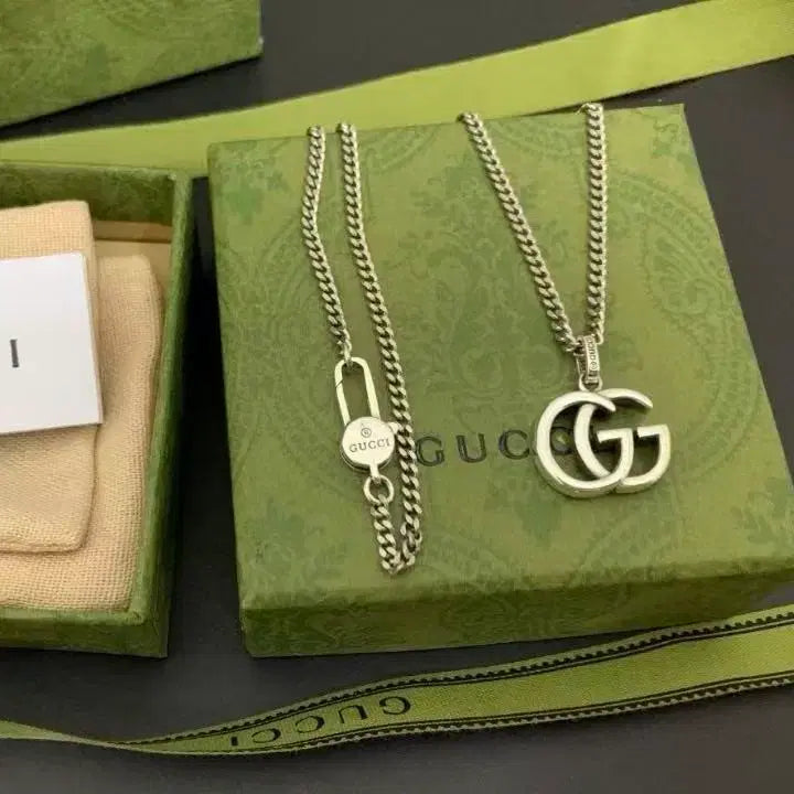[BUNJANG] Gucci GG Logo Necklace Silver / 구찌 GG 로고 목걸이 실버