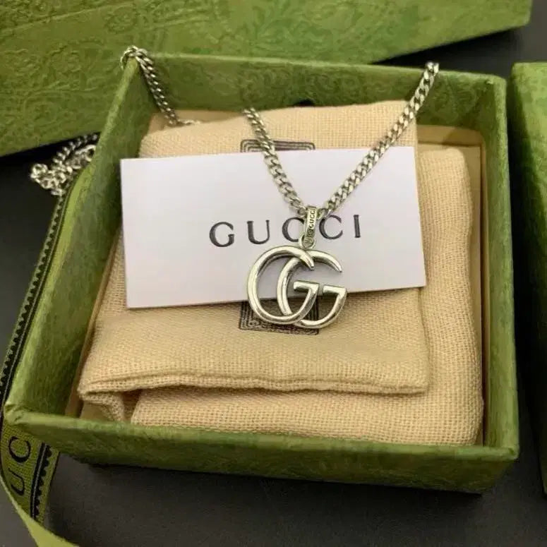 [BUNJANG] Gucci GG Logo Necklace Silver / 구찌 GG 로고 목걸이 실버