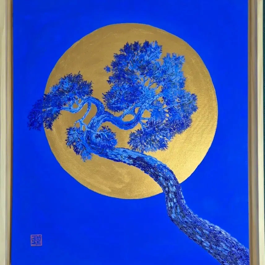 [BUNJANG] Heo Sung-ae Dalbit Sonamu (No. 10) Oil on Canvas Painting / 허성애-달빛소나무(10호)/신작/보증서