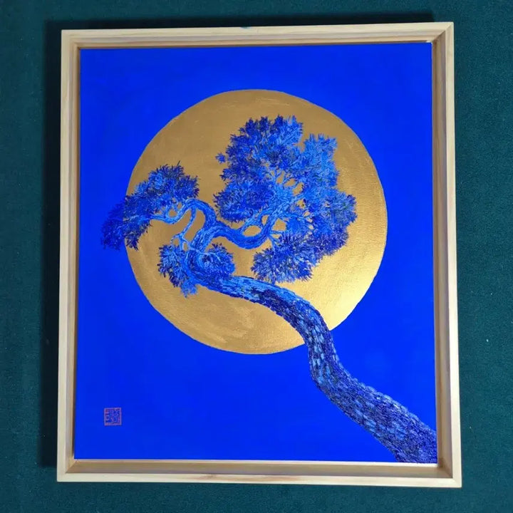 [BUNJANG] Heo Sung-ae Dalbit Sonamu (No. 10) Oil on Canvas Painting / 허성애-달빛소나무(10호)/신작/보증서