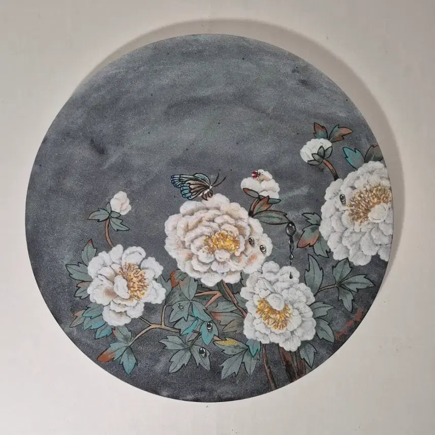 [BUNJANG] Heo Seong-ae Peony Painting (Circular 50cm) Certified Original / 허성애-모란도(원형50cm)/신작/보증서