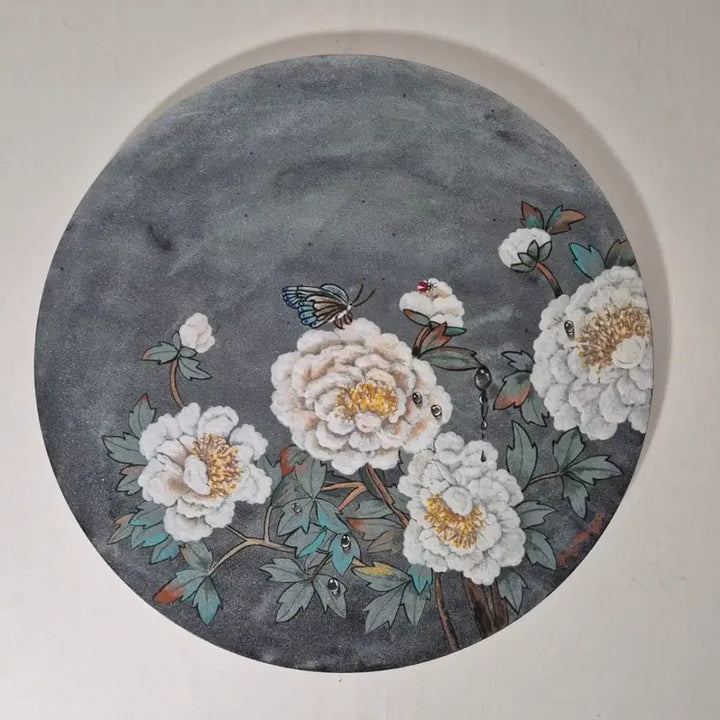 [BUNJANG] Heo Seong-ae Peony Painting (Circular 50cm) Certified Original / 허성애-모란도(원형50cm)/신작/보증서